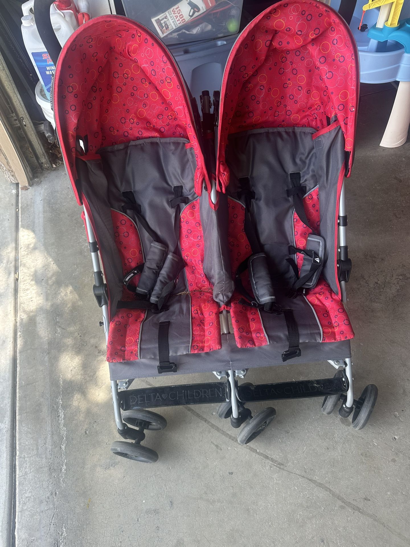 Red Double Stroller