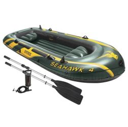 Intex Seahawk 4 Inflatable 4 Person Floating Boat Raft Set with Oars & Air Pump

Take your next adventure out on the water with the Intex Seahawk 4 In