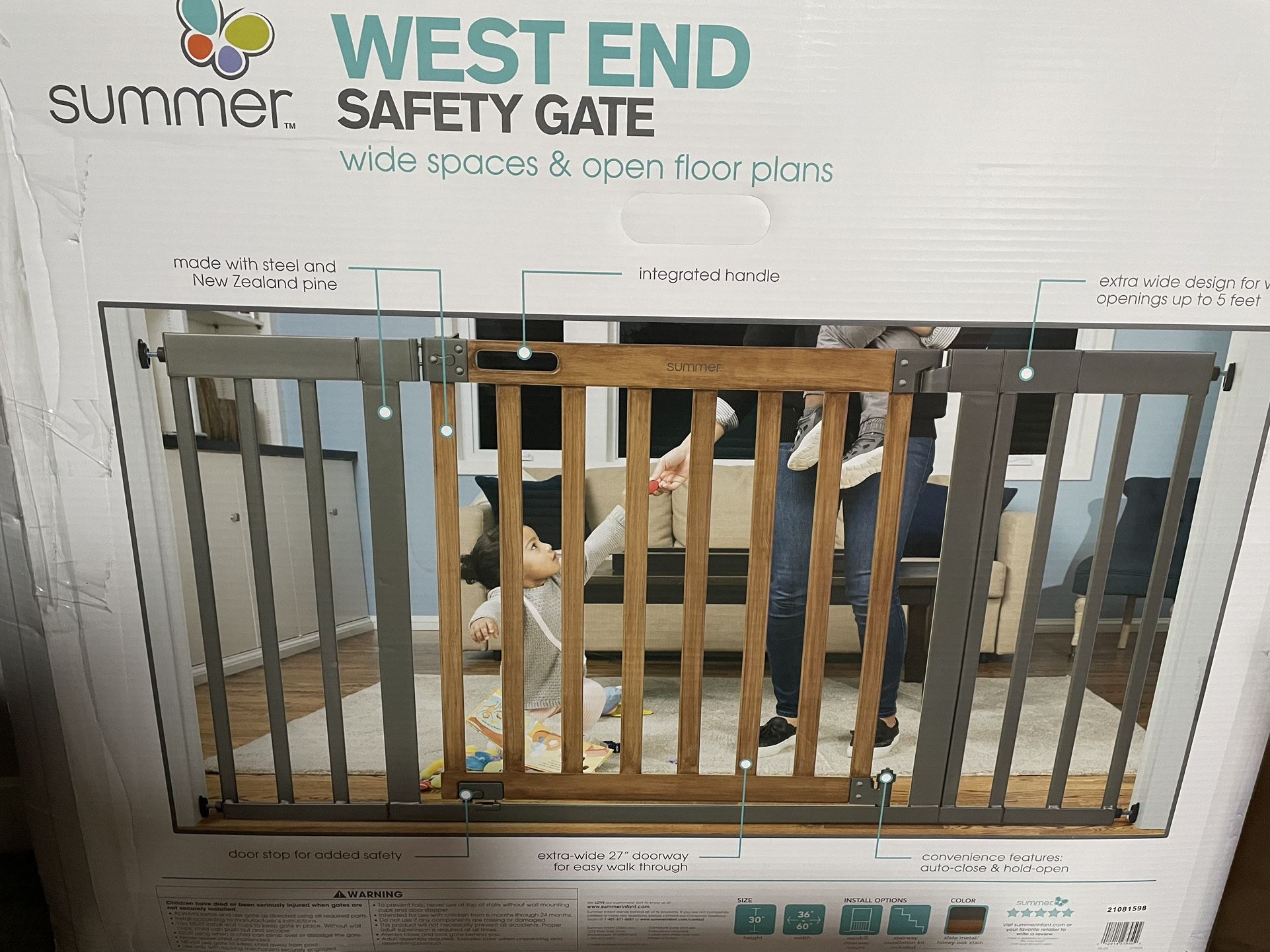 Extra Wide Baby Gate Up to 60” Wide