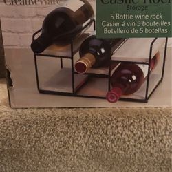 New 5 Bottle Wine Rack