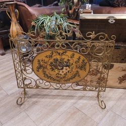 Antique Iron Fireplace Screen