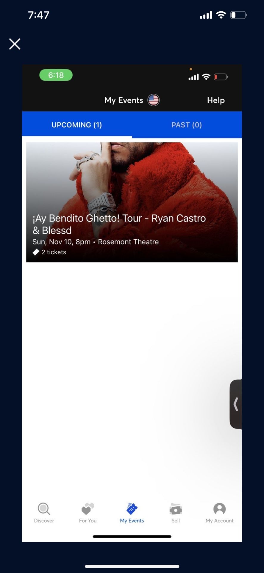 2 Tickets Ryan Castro & Blessed November 10th