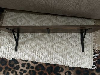 Rustic Wood Wall Shelf with Metal Brackets