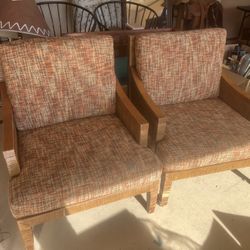 Upholstered wooden chair set