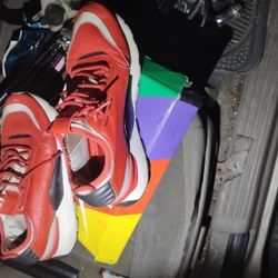 Puma Rs-0 Running System Shoes And Red Jogging Pants