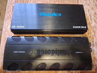 2 amps Diablo 8500 watts and audiopipe 2000 watts rms competition amps $200firm