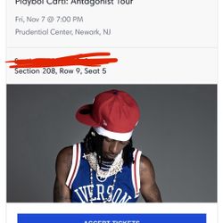 1 LEFT. Playboi Carti Antagonist Tickets. Prudential Center NJ 11/07