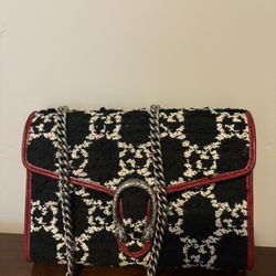 GUCCI Dionysus chain wallet tweed crossbody bag 