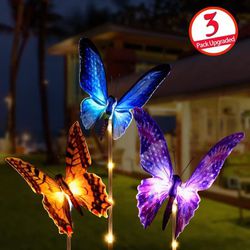 3Pc Solar Lights Outdoor Decorative Butterflies