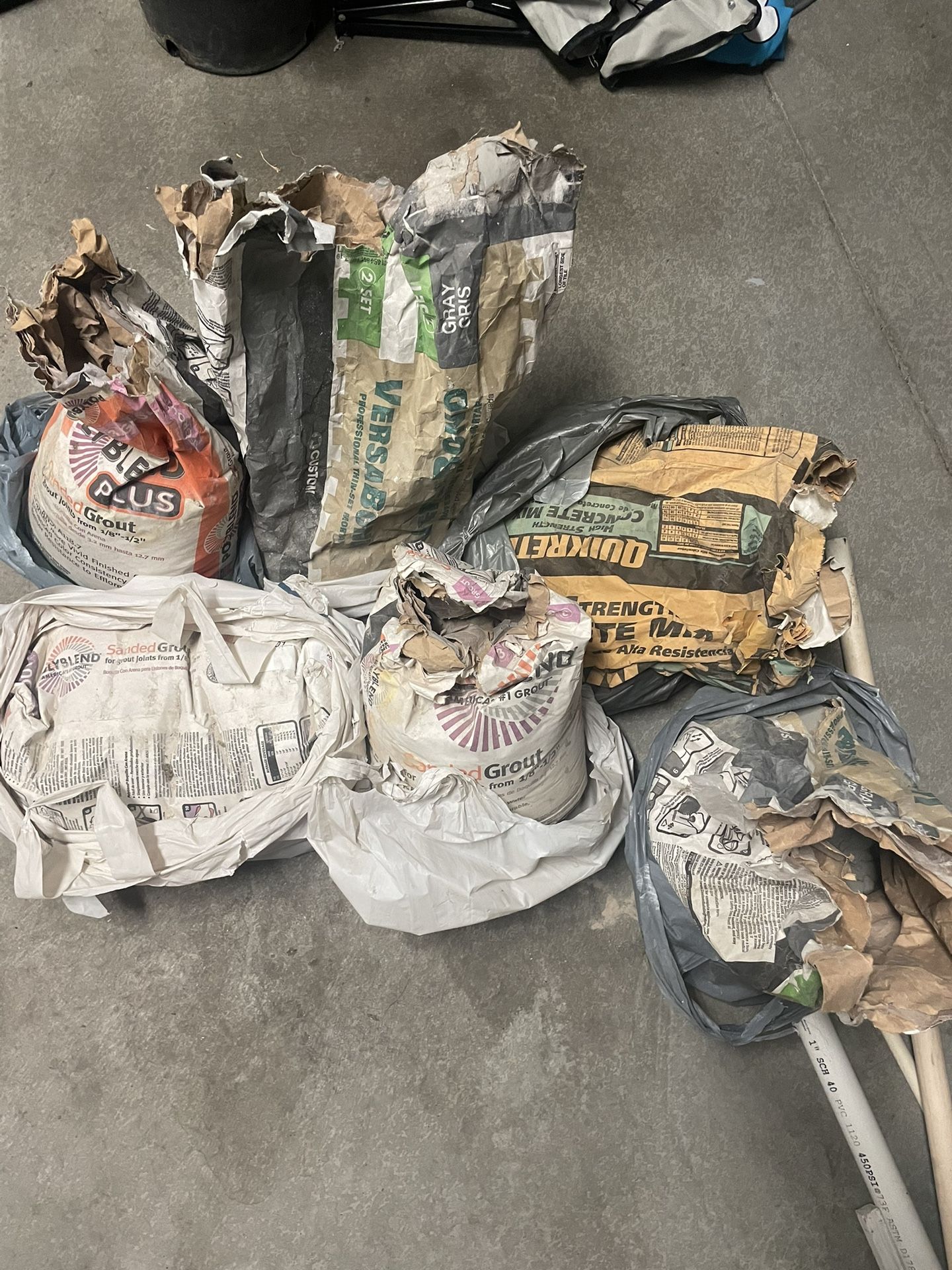 Free Concrete Bags And Grout Color Gray