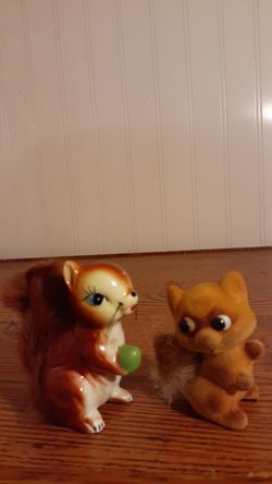 Two Cute Miniature Chipmunk Figurines