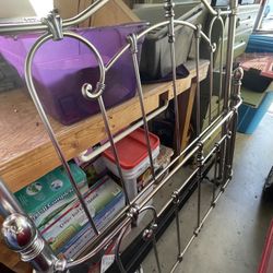 Headboard and Footboard, and Frame  For Full Size Bed  Pewter Finish.  