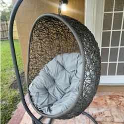 Modway Hide Outdoor Patio Swing Chair With Stand Gray.