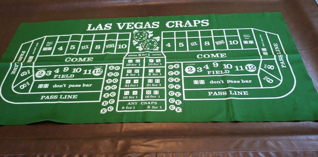 Double Sided Green Felt With Craps And Black Jack