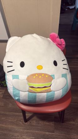 Squishmallows / Squeeze Mellow Hello Kitty with a Hamburger 