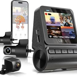 Quad-Channel Dash Cam – 1080p Front, Rear, Cabin & Exterior Coverage | Wi-Fi | Optional GPS | 2" LCD | 170° Wide Angle | 24-Hour Parking Surveillance 