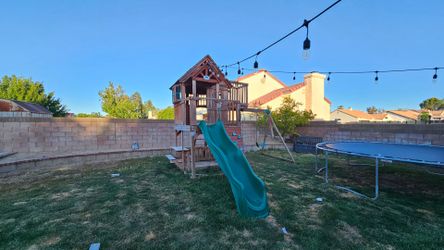 Backyard Adventure Playset – Good Condition + Monkey Bars Included!