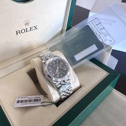 Silver Grey Stainless Steel Watch 