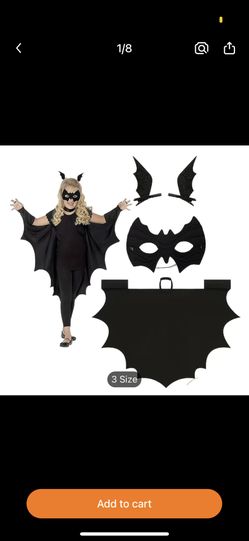 Bat Costume Large Childs