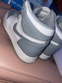 Gray and White Air Jordans .. Size 8