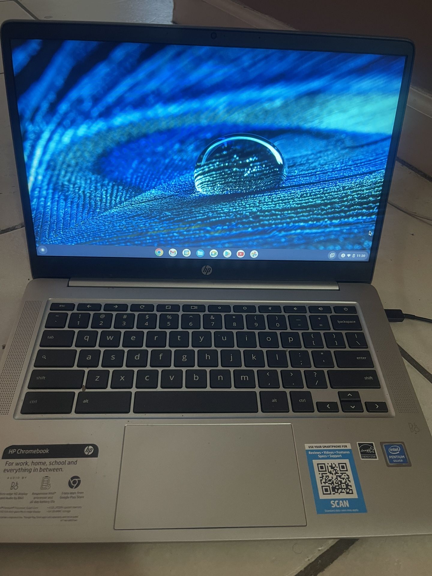 HP Chromebook 14A-NA0031WM 14" 4GB 64GB Intel Pentium Silver N5000 X4 1.1GHz Chrome OS, Silver