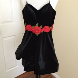 B Darlin dresses / rose embroidery black Red