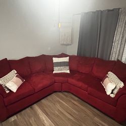 Red Sectional Couch 