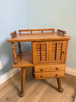 Vintage Wood Cabinet with Drawers