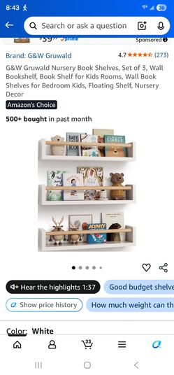 16.5" kids shelves set of 3