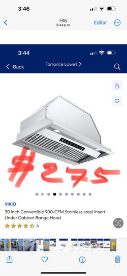 VIKIO 30 inch Convertible 900-CFM Stainless steel Insert Under Cabinet Range Hood