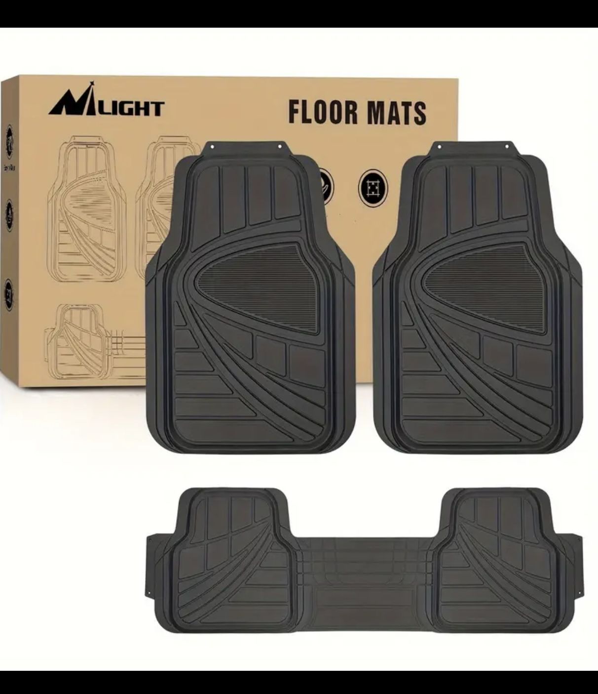 3 Pack Pvc Car Mats For Trucks SUVs