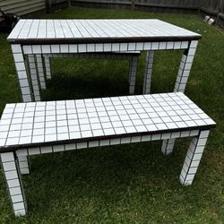 Tile Table and Benches 