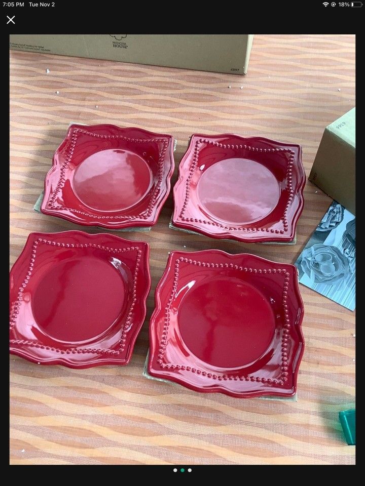 Princess House Platos Cuadrados Para Postre