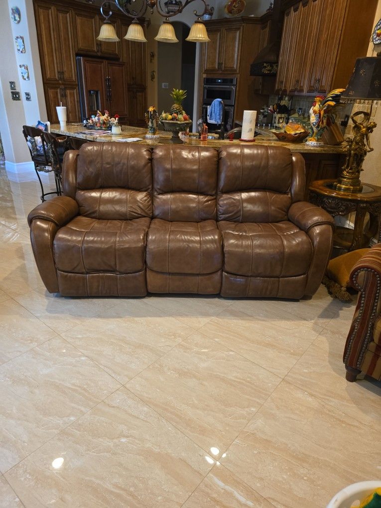 Leather Recliner Sofa