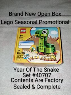 Brand New Open Box Lego Seasonal Promotional Year Of The Snake Set #40707 ( Contents Are Factory Sealed & Complete)