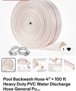 Pool Backwash Hose 4” × 100 ft Heavy Duty PVC Water Discharge Hose General Pu...