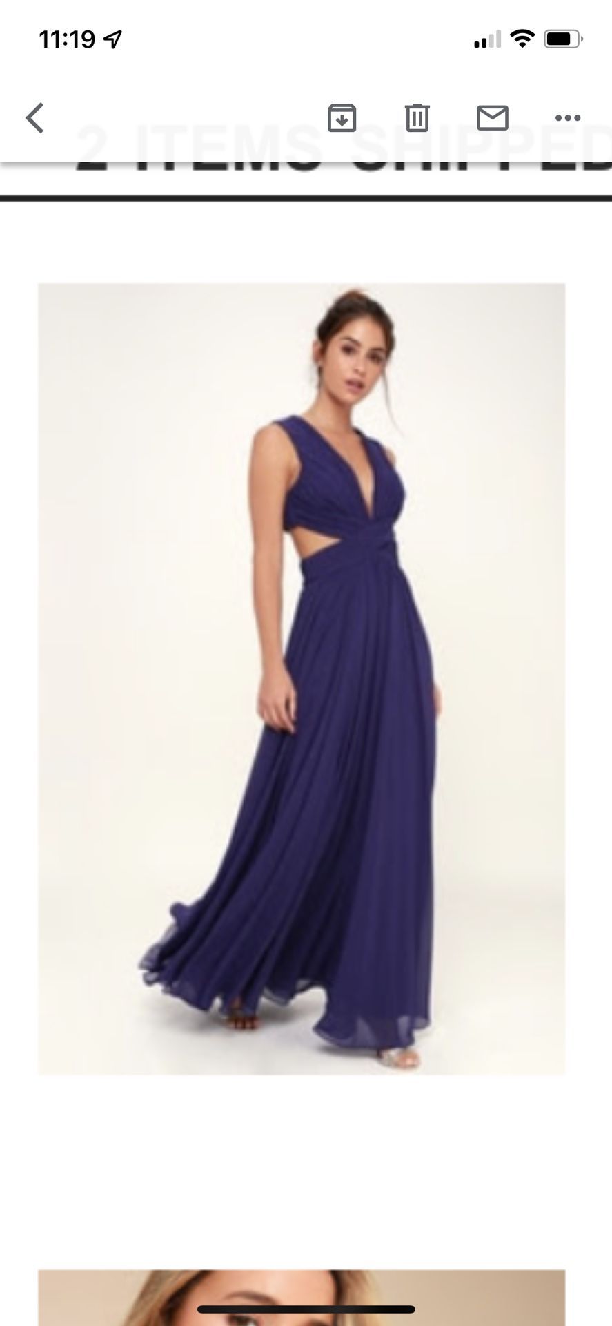 Lulu’s Vivid imagination Royal Blue Cutout Maxi Dress