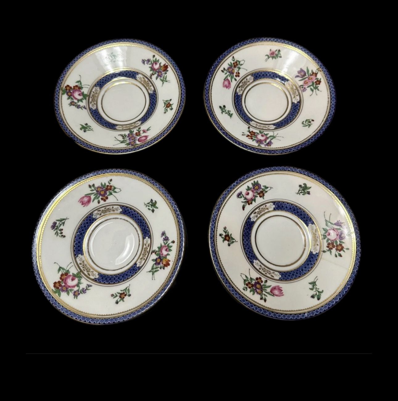 Set of 4 ROYAL DOULTON For Bailey Banks & Biddle Saucer Set 1(contact info removed)