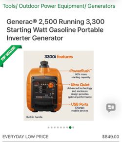 Generac GP3300i 3300-Watt Portable Inverter Generator