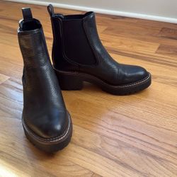 Nordstrom Black Leather Chelsea Boot Women’s 7 Medium
