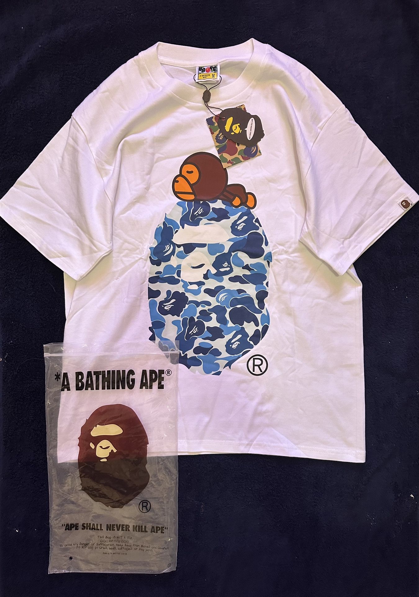 Blue camo 'ABC' Bape tee