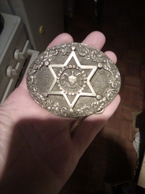 Star of David Eagle Shield Belt buckle; Solid Silver! Not plated Or Pewter!