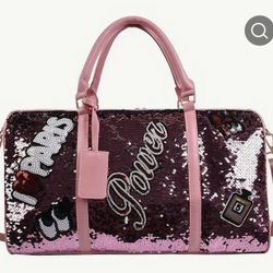 Pink Duffle Carry On Overnight Bag