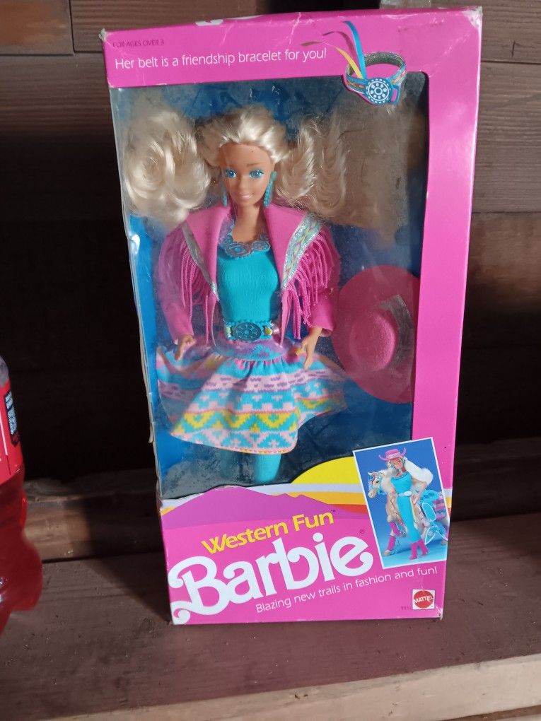 Vintage 89 Mattel Barbie Western Fun
