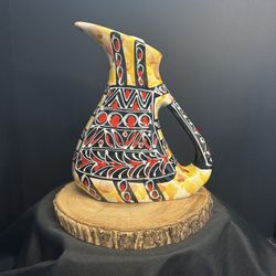 Vintage MCM Drioli Italy Handpainted Ceramic Decanter Bottle