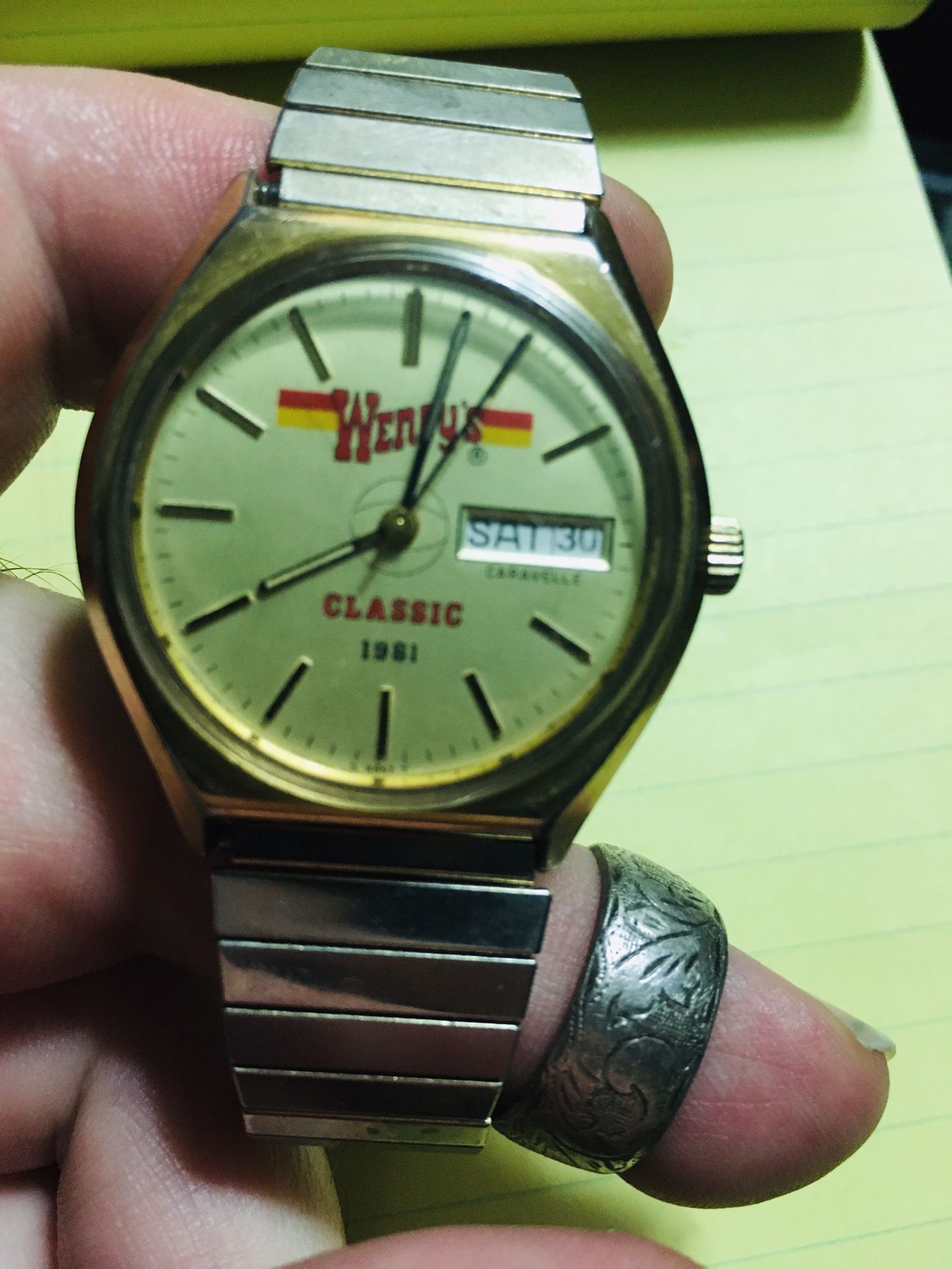 Wendy’s watch bullova carrevelle brand 1981 automatic men’s watch