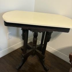 Victorian Era  Parlor Table With Carved Walnut Base