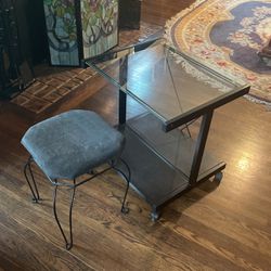Glass Top Desk With Storage For Chair Underneath