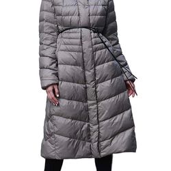 Puffer Jacket Women, Packable Women's Down Coat, Long Hooded Thickened Winter Parkas Outwear for Girl (Size Large)