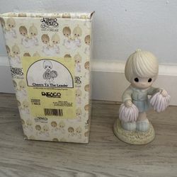 Precious Moments "Cheers to the Leader" 1984 Cheerleader Porcelain Figurine